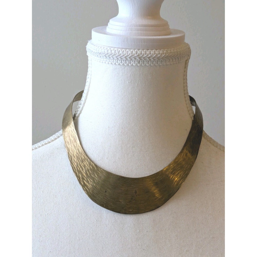 Modernist Choker Necklace Bronze Tone Sculptural MCM Vintage Style Torque Collar